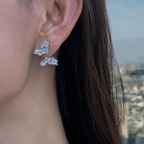 Orecchini A Farfalla Rame Zircone Con Perno In Argento Sterling 925 Gioielli Eleganti Alla Moda Per Donne