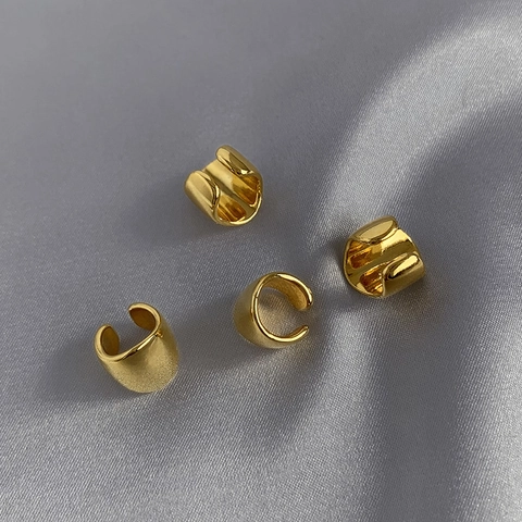 Ear Cuff In Rame Placcato Oro Per Donna Senza Buco Geometrici A Forma Di C Lucidi Stile Punk Gioielli