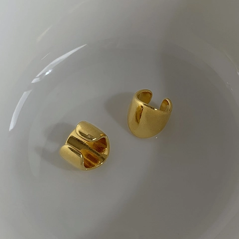 Ear Cuff In Rame Placcato Oro Per Donna Senza Buco Geometrici A Forma Di C Lucidi Stile Punk Gioielli