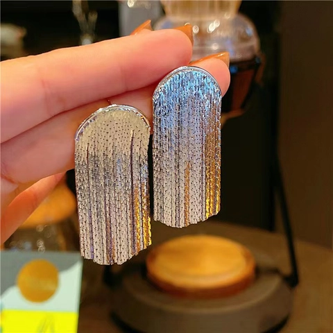 Tassel Drop Ohrringe Für Damen Halbkreisförmig Geometrisch Mehrere Kette Metallisch Minimalistisch Elegant Vintage Kupfer
