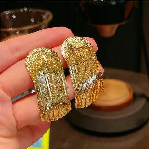Tassel Drop Ohrringe Für Damen Halbkreisförmig Geometrisch Mehrere Kette Metallisch Minimalistisch Elegant Vintage Kupfer