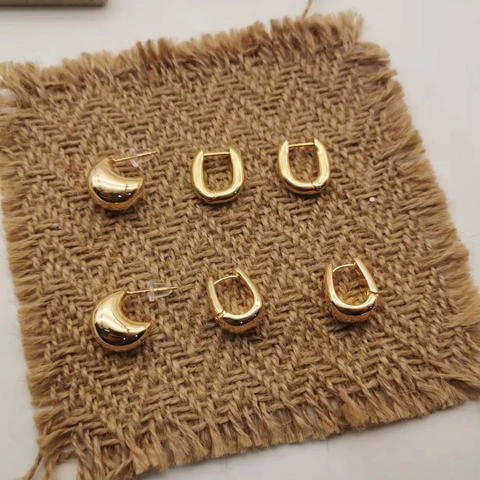 Geometrische Knop En Ring Oorbellen Minimalistisch Gepolijst Koper Met 925 Sterling Zilveren Oorsteker Voor Dames Mode