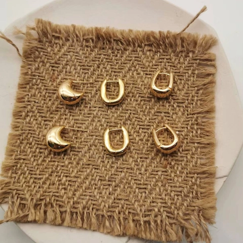 Geometrische Knop En Ring Oorbellen Minimalistisch Gepolijst Koper Met 925 Sterling Zilveren Oorsteker Voor Dames Mode