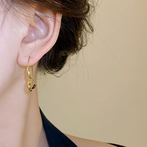 Onregelmatige Hart Oorbellen Minimalistisch Koper Geometrisch Chique Niche Ontwerp Sieraden Voor Dames