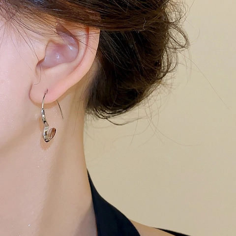 Onregelmatige Hart Oorbellen Minimalistisch Koper Geometrisch Chique Niche Ontwerp Sieraden Voor Dames