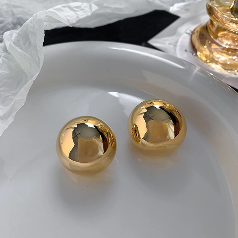 Chunky Dome Ohrstecker Hochglanzpoliert Geometrischer Schmuck Damen Mit 925 Sterling Silber Ohrringpfosten