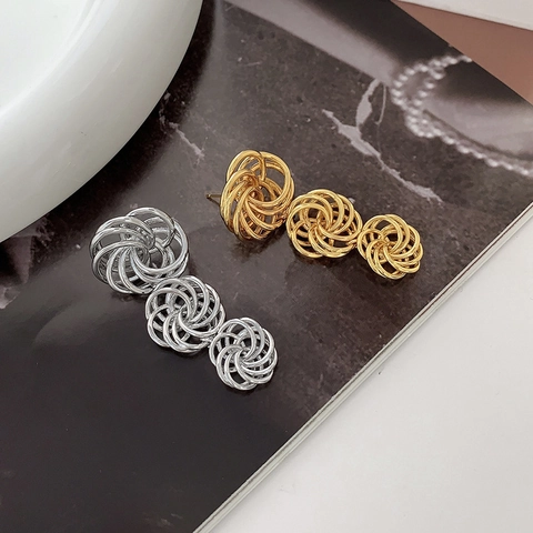 Hängeohrringe Kupfer Hohl Ineinandergreifende Spiralkugel Geometrische Blume Tropfen Modisch Elegant Damen Schmuck
