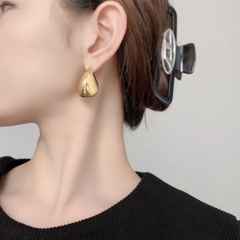 Minimalistische Teardrop Oorknopjes 18K Verguld Koper Hoogglans Gepolijst Met 925 Sterling Zilveren Oorsteker Voor Dames