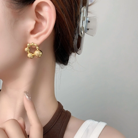 Perlen Creolen Ohrstecker Mit 925er Sterlingsilber Stecker Kupfer Geometrisch Minimalistischer Schmuck Für Damen