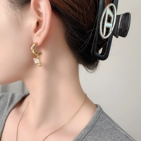 Orecchini A Cerchio Con Fiocco Rame Placcato Oro Con 925 Sterling Silver Earring Post Zircone Cristallo Gioielli Di Lusso Da Donna