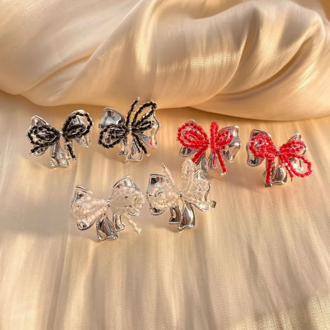 Elegante Schmetterling Schleife Ohrstecker Mit 925 Sterlingsilber Stift Kupfer Versilbert Perle Handgemachter Modeschmuck Für Damen