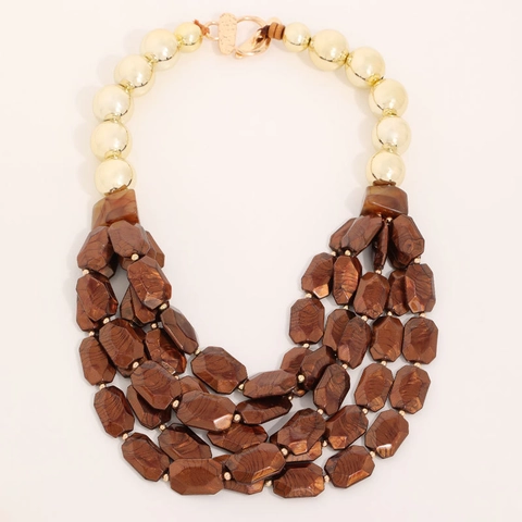 Bohemian Multi-layer Beaded Necklace Wood Acrylic CCB Statement Vintage Handmade Ethnic Jewelry For Women