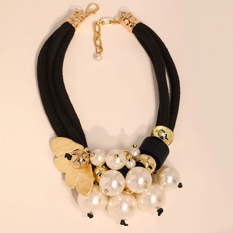 Collana Statement E Orecchini Imitazione Perla Artificial Oro Lega Pendente Farfalla Audace Gioielli Boho