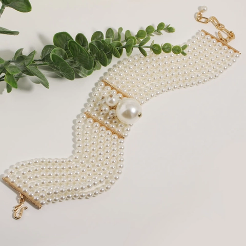 Collana Girocollo In Künstliche Perle Sintetiche Multistrato Vintage E Orecchini Gioielli Da Sposa Eleganti Di Lusso Per Donna