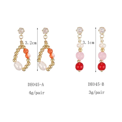 Retro Freshwater Pearl Beaded Drop Earrings With Zircon Inlaid Copper Metal And 925 Sterling Silver Earring Post