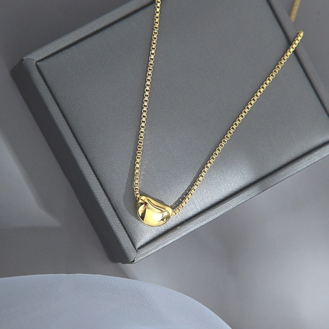 Collana Con Pendente A Chicco In Acciaio Inossidabile Catena Veneziana Lucida Gioielli Da Clavicola Minimalisti Da Donna Color Oro