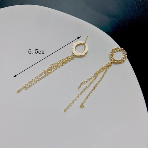 Wheat Ear Chain Tassel Earrings With 925 Sterling Silver Earring Post 14K Gold Plated French Vintage Jewelry For Women