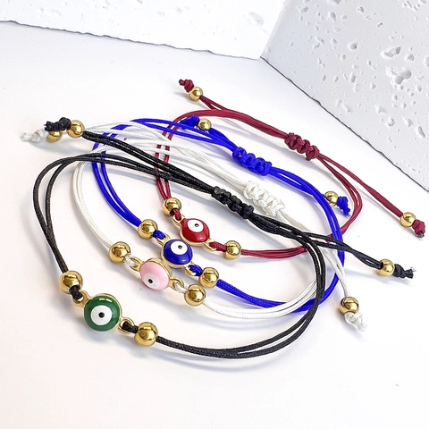 Bracciale Malocchio Corda Intrecciata A Mano Regolabile Amuleto Portafortuna Boemo Occhio Turco Per Donne Uomini Perline Lega