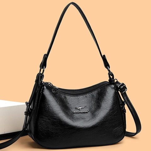 Sac À Bandoulière Femme Sac Sacoche Cuir PU Motif Litchi Grande Capacité Multi Compartiments Décontracté Quotidien Voyage Fourre-Tout