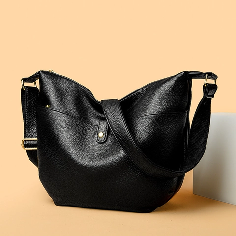 Borsa Hobo Donna Motivo Lychee Pelle PU Grande Capacità Tracolla Regolabile Borsa A Tracolla Commuter
