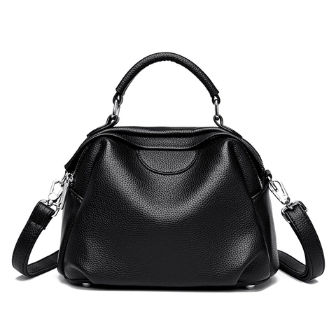 Women Litchi Grain PU Leather Shell Handbag Retro Commuter Large Capacity Crossbody Bag With Detachable Shoulder Strap