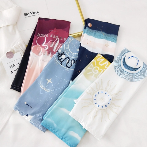 Summer Cooling Ice Satin Arm Sleeves Sun Protection UV Protective Outdoor Driving Cycling Printed Arm Cover Women