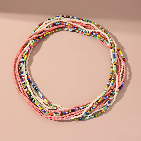 Collane A Strati Bohemienne Fatte A Mano Con Perline Di Vetro Colorate Stile Spiaggia Estiva Gioielli Di Moda Per Donna