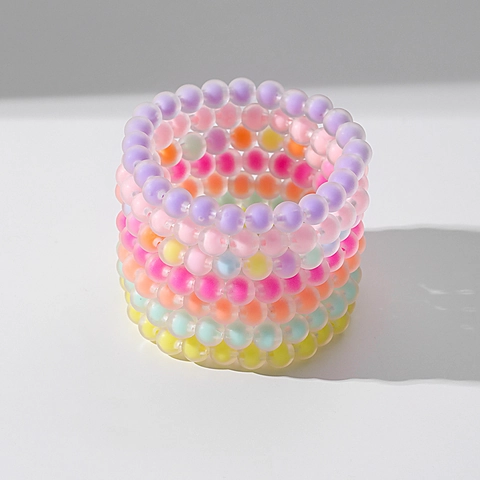Pulsera De Cuentas Resina Acrílica Mate Color Caramelo Elástico Estirable Joyería Fiesta Dulce Para Mujeres Niñas