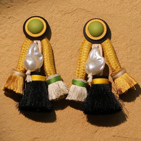 Orecchini Pendenti Boho Con Nappe Con Künstliche Perle Imitate In Lega E Perno In Acciaio Inossidabile Stile Etnico Fatti A Mano Donna
