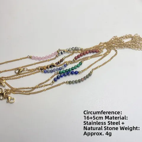 Trendiges Edelstahl Goldkette Armband Für Damen Naturstein Perlen Rosa Quarz Tigerauge Boho Schmuck Verstellbares Geschenk