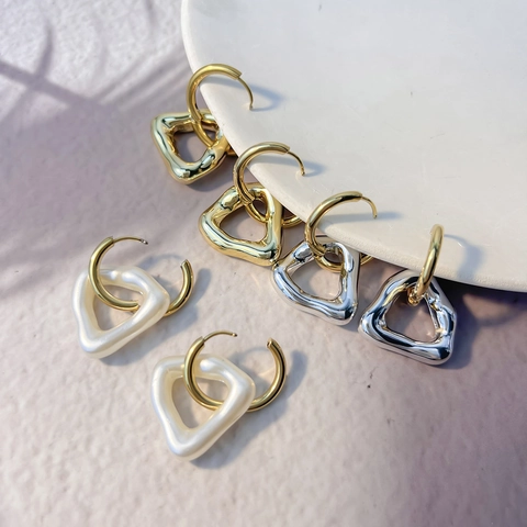Orecchini Pendenti A Triangolo Cavo Geometrico In Acciaio Inossidabile E Acrilico Gioielli 3D Minimalisti Da Donna