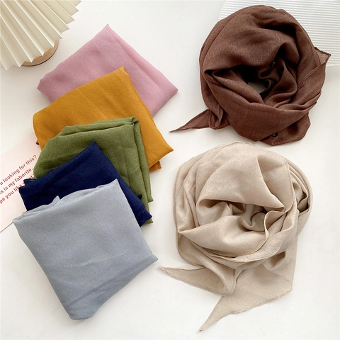 Women's Solid Color Rhombus Scarf Lightweight Polyester Neck Scarf Decorative Wrap For Outdoor Travel Office Daily Wear