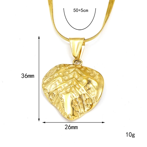 Stainless Steel Monstera Leaf Flower Pendant Necklace For Women Gold Plated Minimalist Plant Leaf Texture Jewelry Necklaces