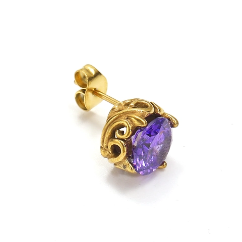 Vintage Edelstahl Hohl Scroll Muster Ohrstecker Für Herren Damen Geometrische Runde Zirkonia Eingelegt Luxus Stil Ohrring Schmuck