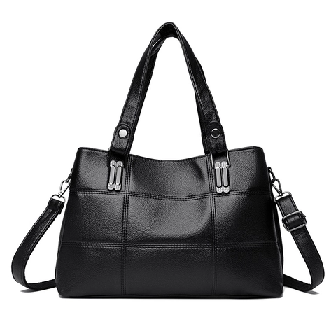 Fashion Large Capacity Women PU Leather Tote Bag Quilted Grid Lychee Texture Minimalist Shoulder Crossbody Handbag With Detachable Strap