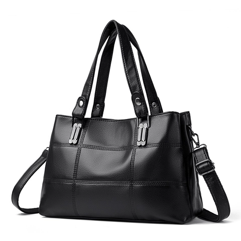 Fashion Large Capacity Women PU Leather Tote Bag Quilted Grid Lychee Texture Minimalist Shoulder Crossbody Handbag With Detachable Strap
