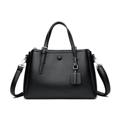 Women Tote Bag Lychee Pattern Faux Leather Large Capacity Crossbody Handbag Urban Simple Solid Color Shoulder Bag