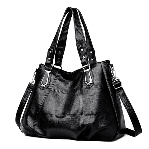 Large Capacity Women PU Leather Tote Bag Checkered Stitching Shoulder Bag With Adjustable Strap Casual Handbag For Work
