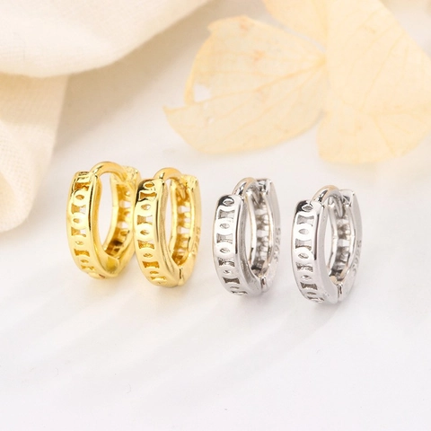 Geometrische Hohle Creolen Mit 925 Sterling Silber Ohrstecker Kupfer Galvanisiert Schicker Minimalistischer Schmuck Für Damen