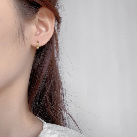 Geometrische Hohle Creolen Mit 925 Sterling Silber Ohrstecker Kupfer Galvanisiert Schicker Minimalistischer Schmuck Für Damen