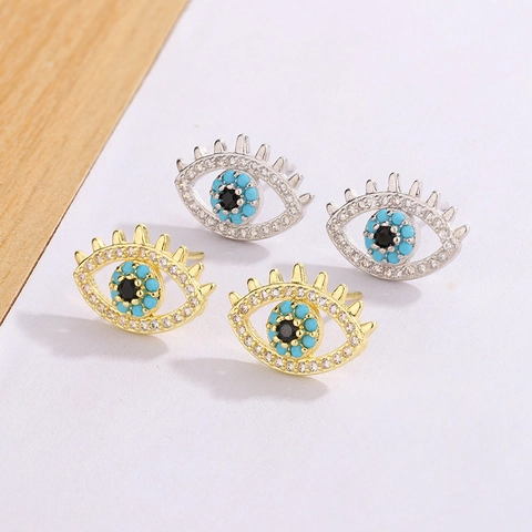 Evil Eye Ohrstecker Kupfer Zirkonia Rheinstein Böhmisch Schutzschmuck Für Damen