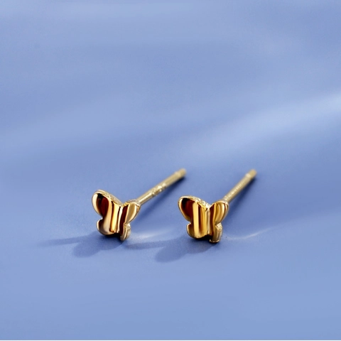 Orecchini A Lobo Farfalla Gioielli In Rame Lucidato Con Silver Earring Post Per Donna Elegante Alla Moda Accessorio