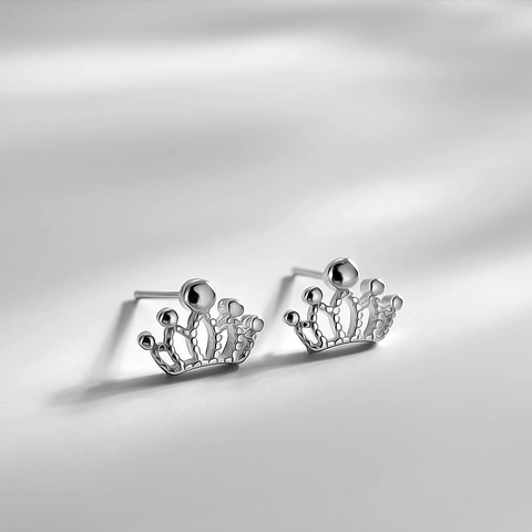 Orecchini A Lobo A Corona Gioielli Cavi Regalo Per Donne Con 925 Sterling Silver Earring Post
