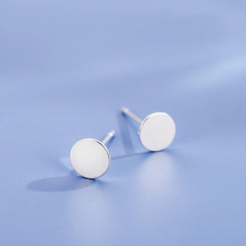 Orecchini A Lobo Tondi Minimalisti Argento Sterling 925 Gioielli Geometrici Lucidi Stile Elegante Donna