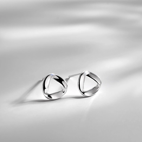 Orecchini A Lobo Triangolari Irregolari Minimalisti Geometrici In Rame Placcato Gioielli Con Silver Earring Post