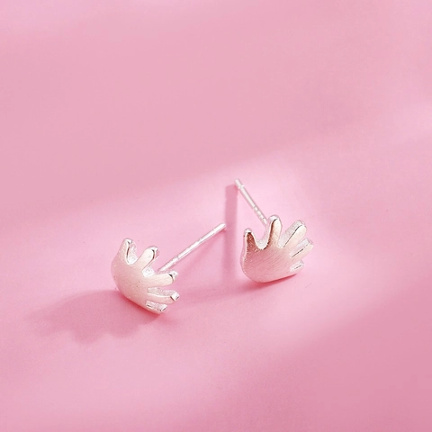 Kleine Handfläche Ohrstecker Gebürstetes Kupfer Minimalistischer Mode Süßer Schmuck Für Damen Herren