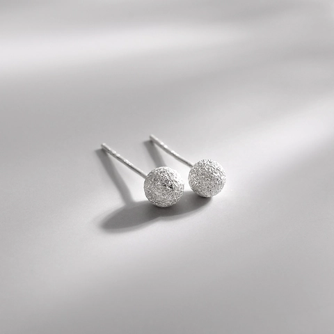 Orecchini A Lobo Con Sfera Satinata Per Donna Con Perno In Argento Sterling 925 Eleganti Gioielli In Rame