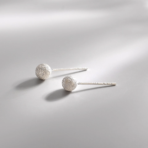 Orecchini A Lobo Con Sfera Satinata Per Donna Con Perno In Argento Sterling 925 Eleganti Gioielli In Rame