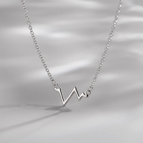 Herzschlag Wellenform Halskette Galvanisierte Kupfer Minimalistische Schlüsselbeinkette Koreanischer Stil Mode Schmuck