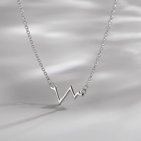 Herzschlag Wellenform Halskette Galvanisierte Kupfer Minimalistische Schlüsselbeinkette Koreanischer Stil Mode Schmuck